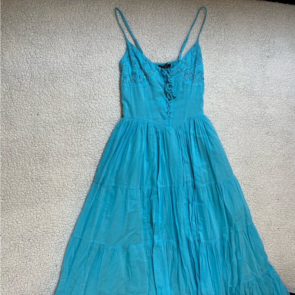 Small blue Angel princess dress with corset front.